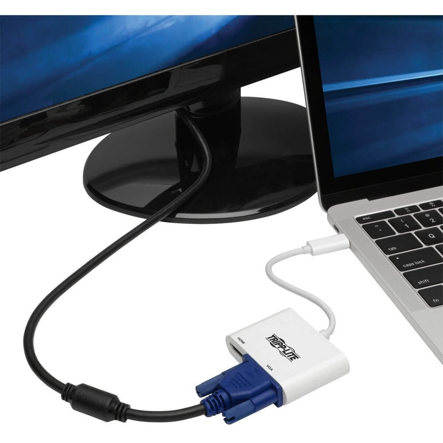 Tripp Lite U444-06N-Hv4K Usb-C Multiport Adapter (M/2Xf) - 4K Hdmi, Vga, White