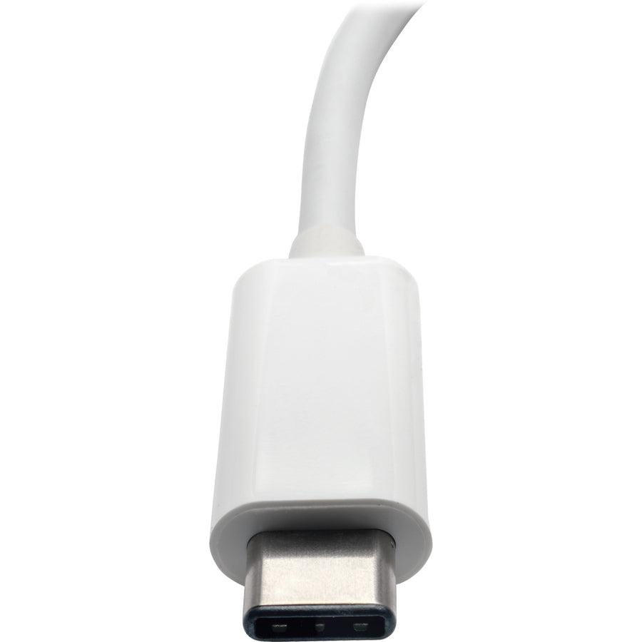Tripp Lite U460-003-3Ag 3-Port Usb-C Hub With Lan Port, Usb-C To 3X Usb-A Ports, Gbe, Usb 3.0, White