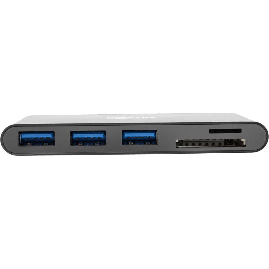 Tripp Lite U460-003-3Amb 3-Port Usb-C Hub With Card Reader, Usb-C To 3X Usb-A Ports And Sd Reader, Usb 3.0, Black