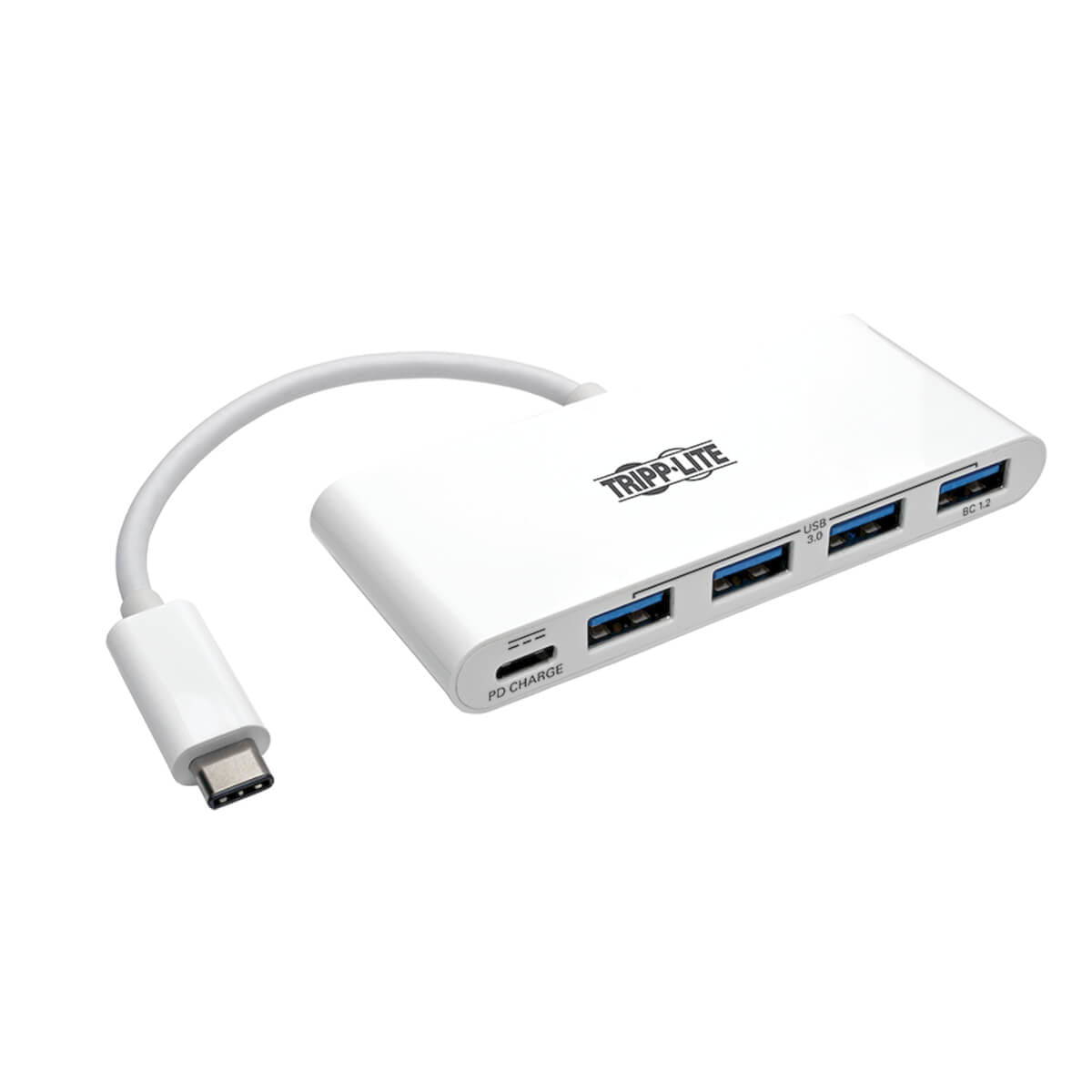 Tripp Lite U460-004-4A-C 4-Port Usb-C Hub With Power Delivery, Usb-C To 4X Usb-A Ports, Usb 3.0, White