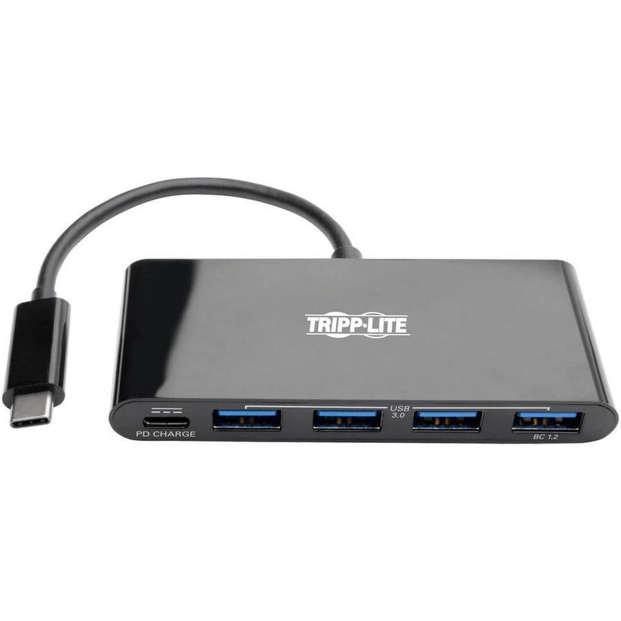 Tripp Lite U460-004-4Ab-C 4-Port Usb-C Hub With Power Delivery, Usb-C To 4X Usb-A Ports, Usb 3.0, Black