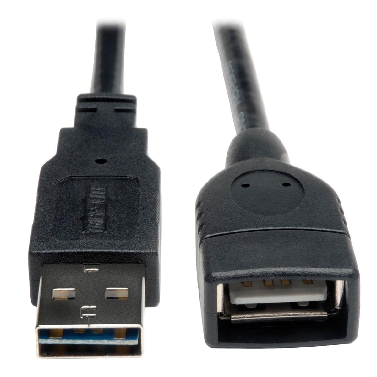 Tripp Lite Ur024-010 Universal Reversible Usb 2.0 Extension Cable (Reversible A To A M/F), Black, 10 Ft. (3.05 M)