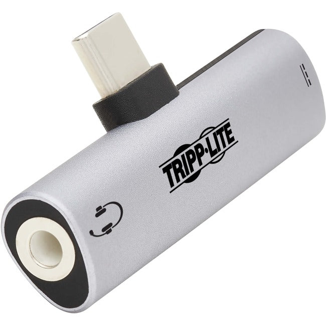Tripp Lite Usb-C To 3.5 Mm Headphone Jack Adapter For Hi-Res Stereo Audio - Pd 3.0 And Qc 2.0 Charging, Silver