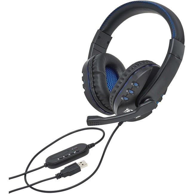 Tripp Lite Usb Gaming Headset With Built-In Microphone, Audio Control And Leds - Headset - Full Size - Wired - Usb-A - Black