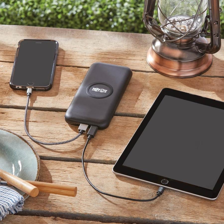 Tripp Lite Upb-10K0-1U1Cq Portable Wireless Charging Power Bank - 10,000 Mah, Qi Certified, Apple And Samsung Compatible, Black