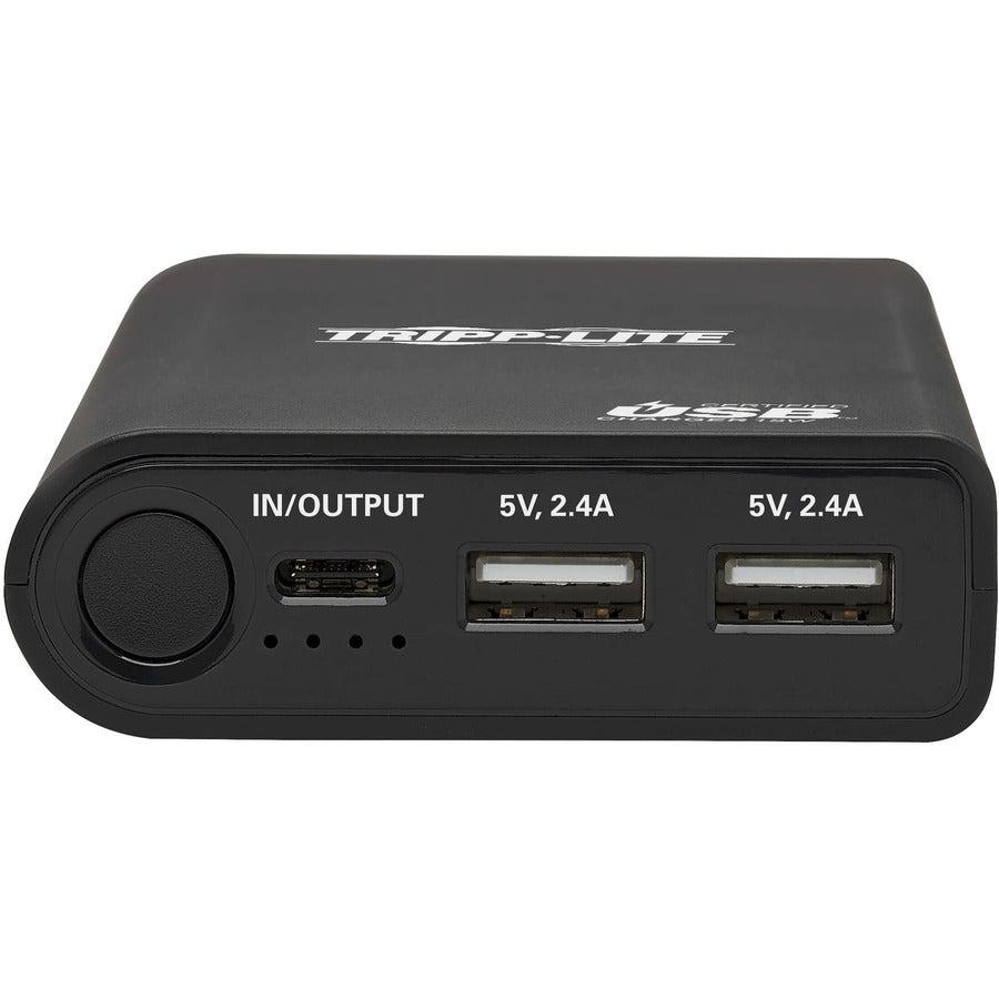 Tripp Lite Upb-10K0-2U1C Portable Charger - 2X Usb-A, Usb-C With Pd Charging, 10,050Mah Power Bank, Lithium-Ion, Usb-If, Black
