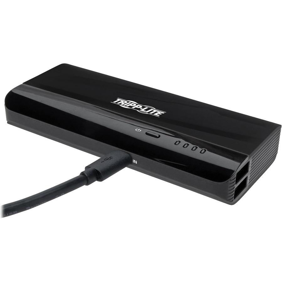 Tripp Lite Upb-10K4-S2U Portable Charger - 2X Usb-A, 10,400Mah Power Bank, Lithium-Ion, Auto Sensing, Black