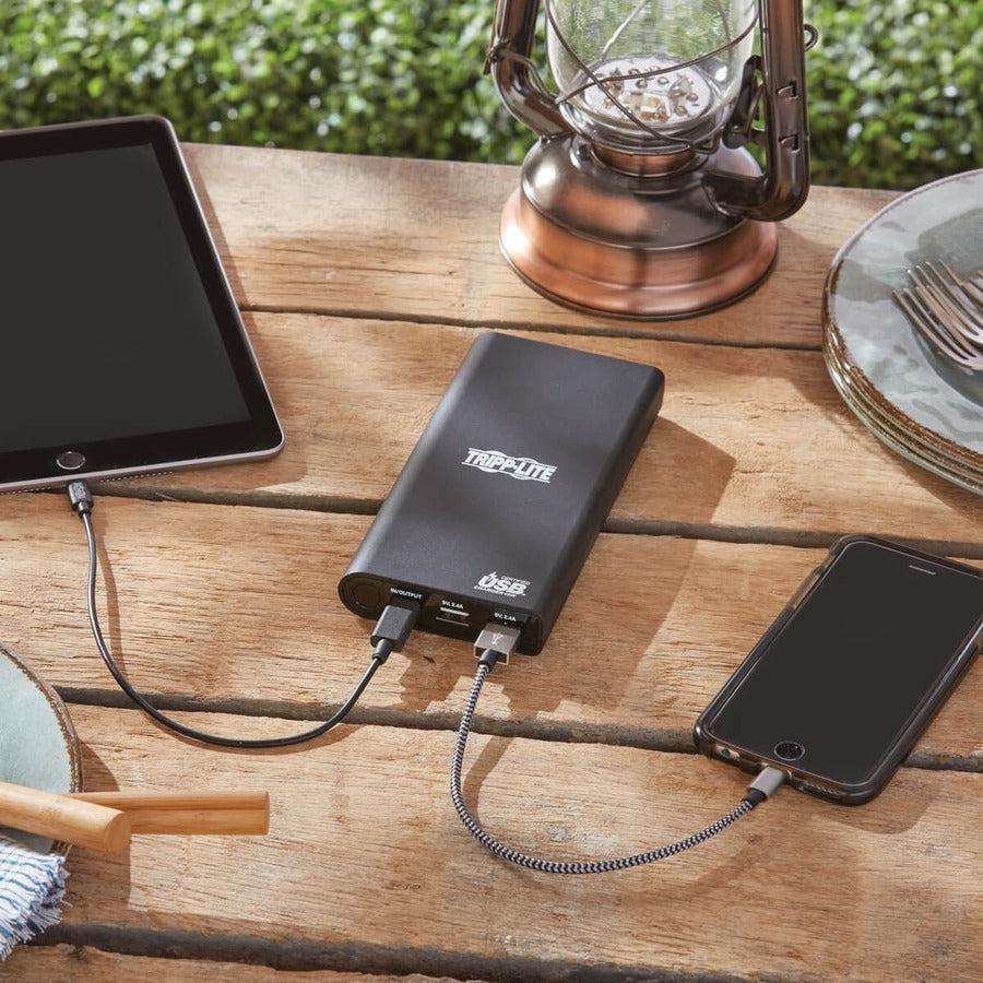 Tripp Lite Upb-20K0-2U1C Portable Charger - 2X Usb-A, Usb-C With Pd Charging, 20,100Mah Power Bank, Lithium-Ion, Usb-If, Black