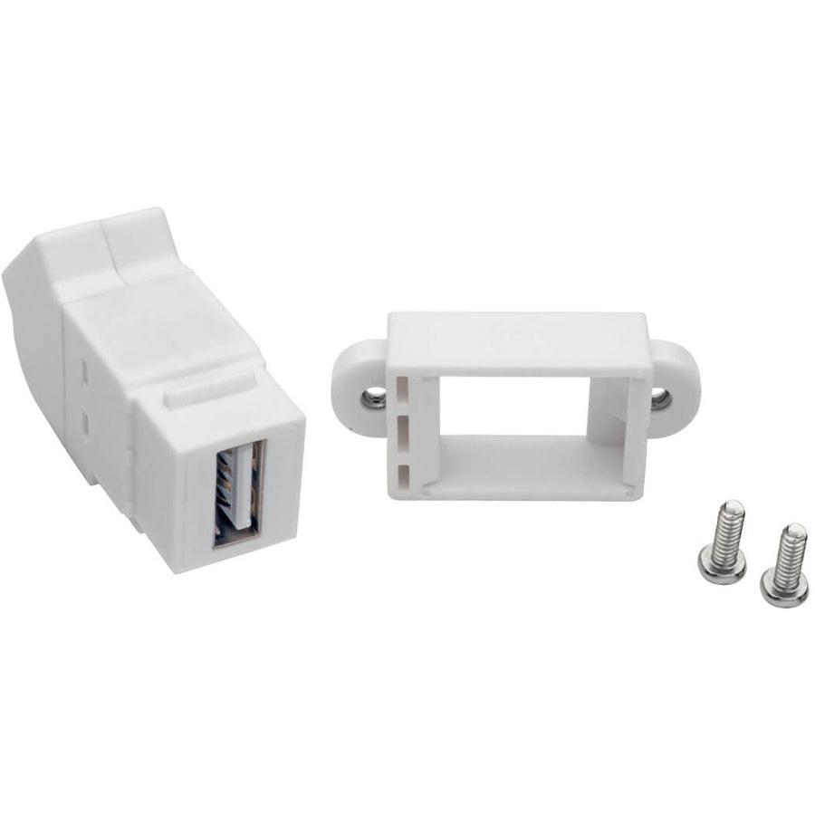 Tripp Lite Usb 2.0 All-In-One Keystone/Panel Mount Angled Coupler (F/F), White