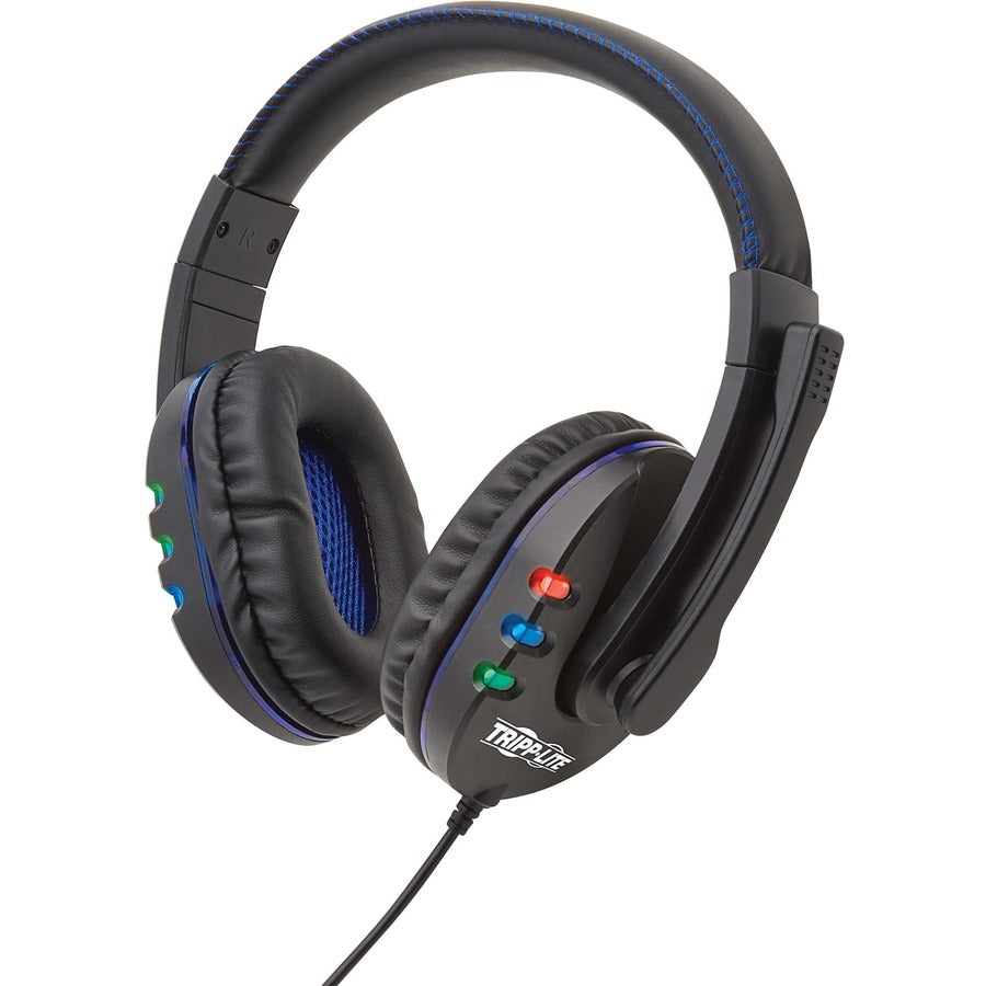 Tripp Lite Usb Gaming Headset With Built-In Microphone, Audio Control And Leds - Headset - Full Size - Wired - Usb-A - Black