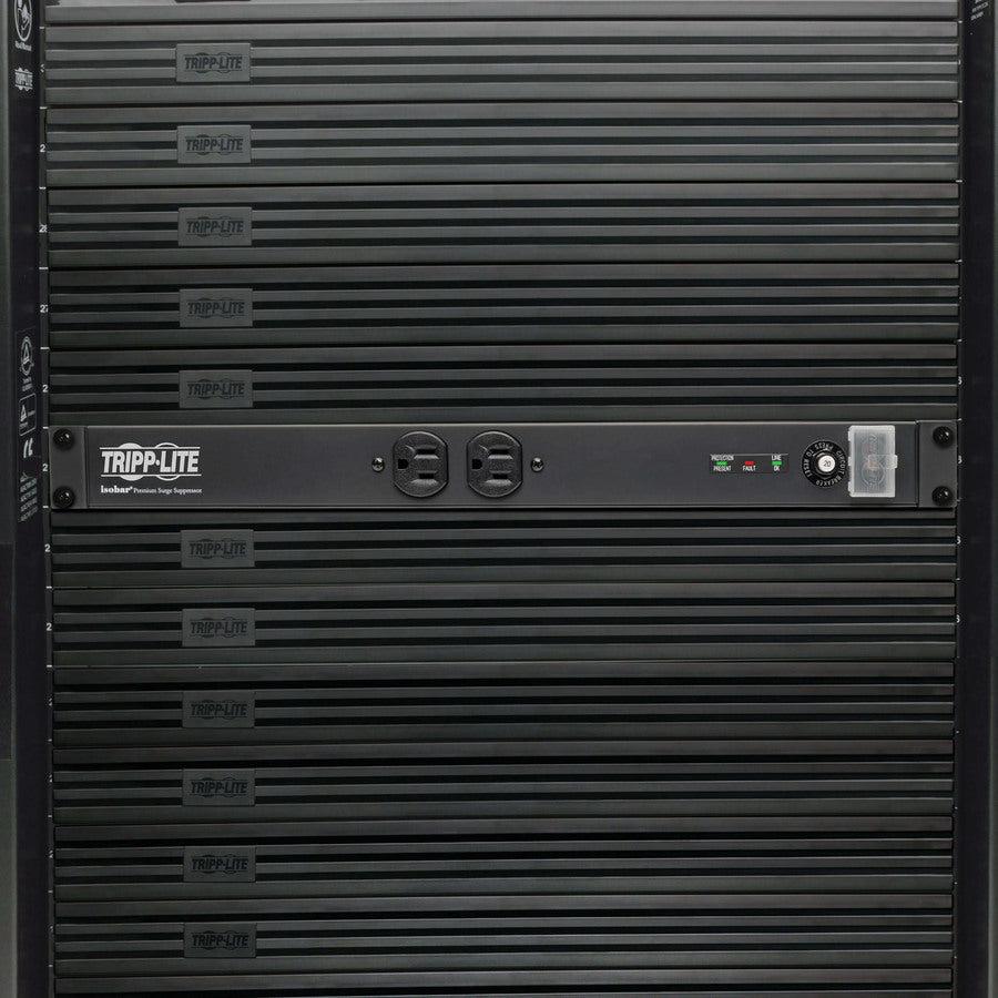Tripp Lite by Eaton Isobar 12-Outlet Network Server Surge Protector, 15 ft. (4.57 m) Cord with 5-20P Plug, 3840 Joules, Diagnostic LEDs, 1U Rackmount IBAR12-20ULTRA