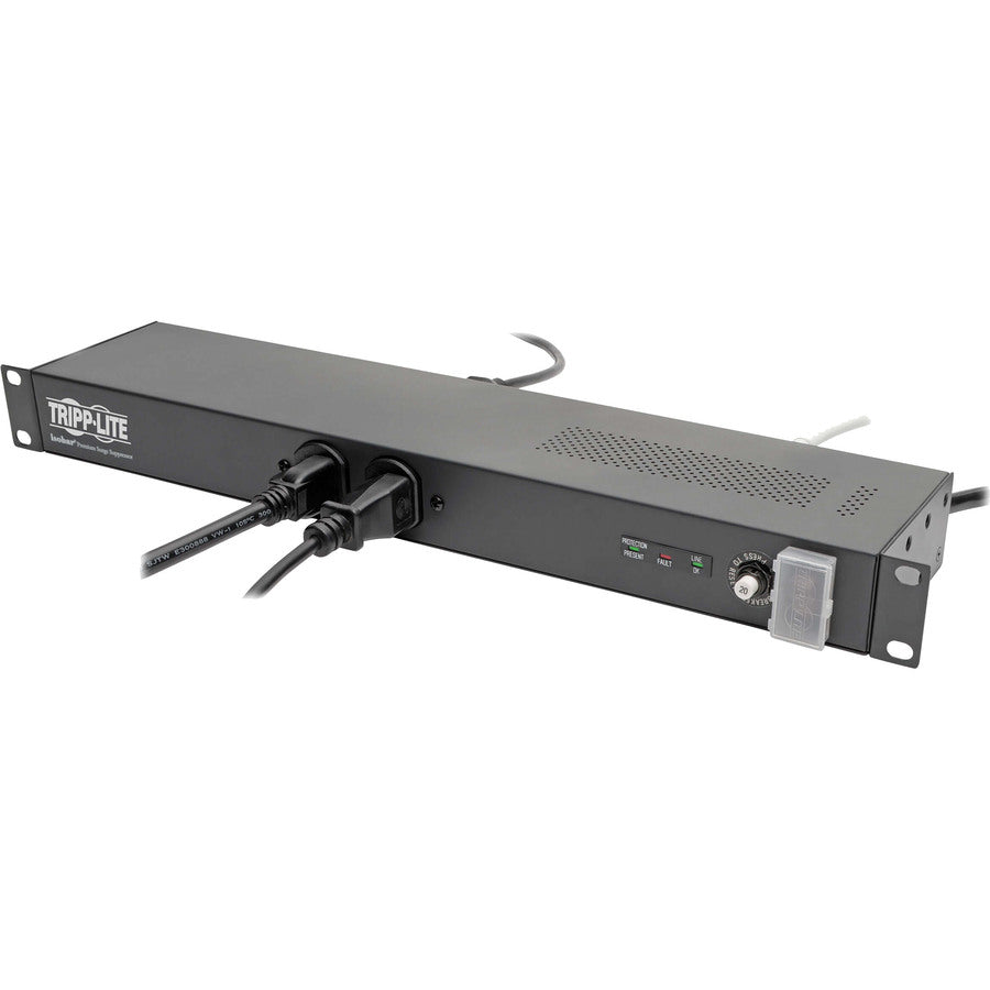 Tripp Lite by Eaton Isobar 12-Outlet Network Server Surge Protector, 15 ft. (4.57 m) Cord with 5-20P Plug, 3840 Joules, Diagnostic LEDs, 1U Rackmount IBAR12-20ULTRA