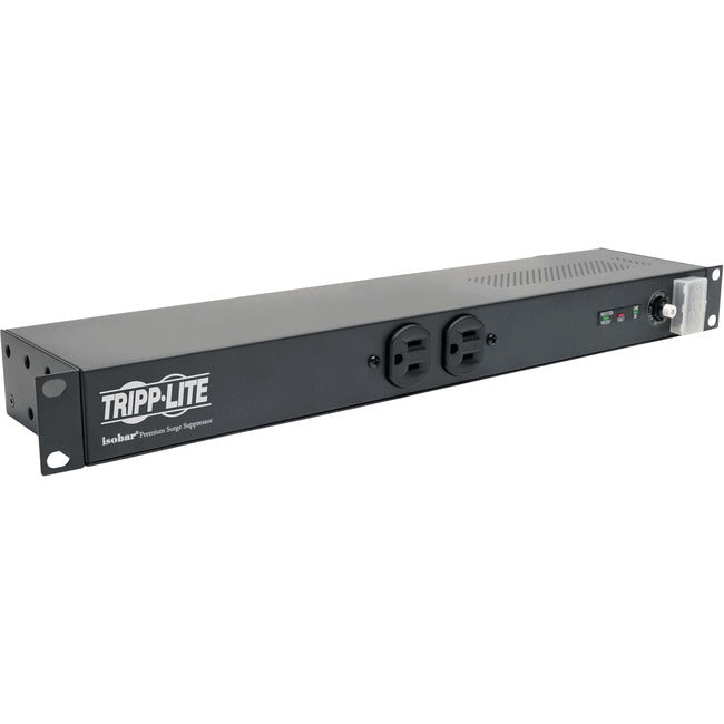 Tripp Lite by Eaton Isobar 12-Outlet Network Server Surge Protector, 15 ft. (4.57 m) Cord with 5-20P Plug, 3840 Joules, Diagnostic LEDs, 1U Rackmount IBAR12-20ULTRA