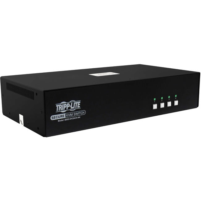Tripp Lite by Eaton Secure KVM Switch, 4-Port, Dual Head, DVI to DVI, NIAP PP4.0, Audio, CAC, TAA B002-DV2AC4-N4