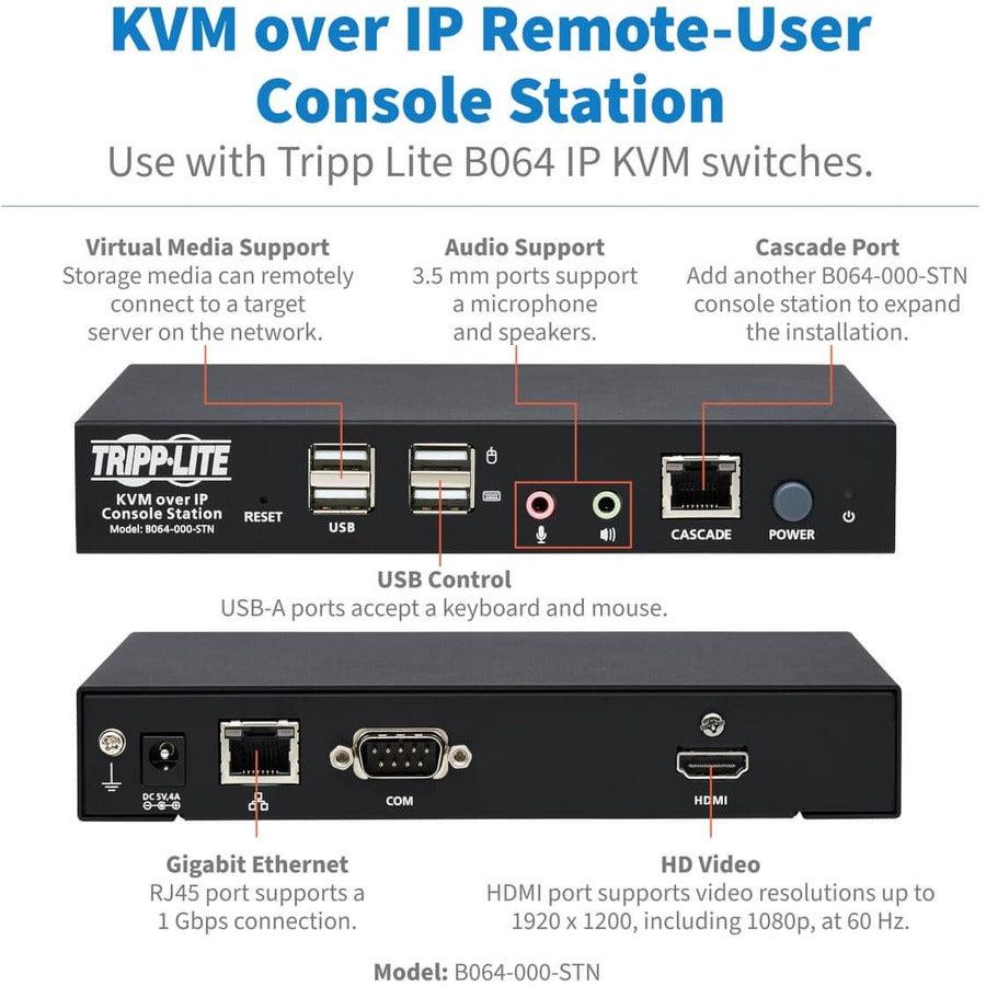 Tripp Lite series KVM over IP Remote-User Console Station, TAA B064-000-STN