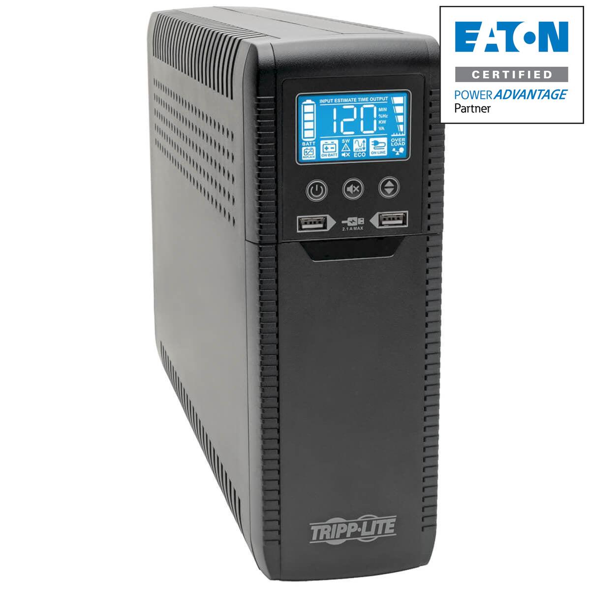 Tripp Lite series Line Interactive UPS with USB and 10 Outlets - 120V, 1300VA, 720W, 50/60 Hz, AVR, ECO Series, ENERGY STAR V2.0 ECO1300LCD