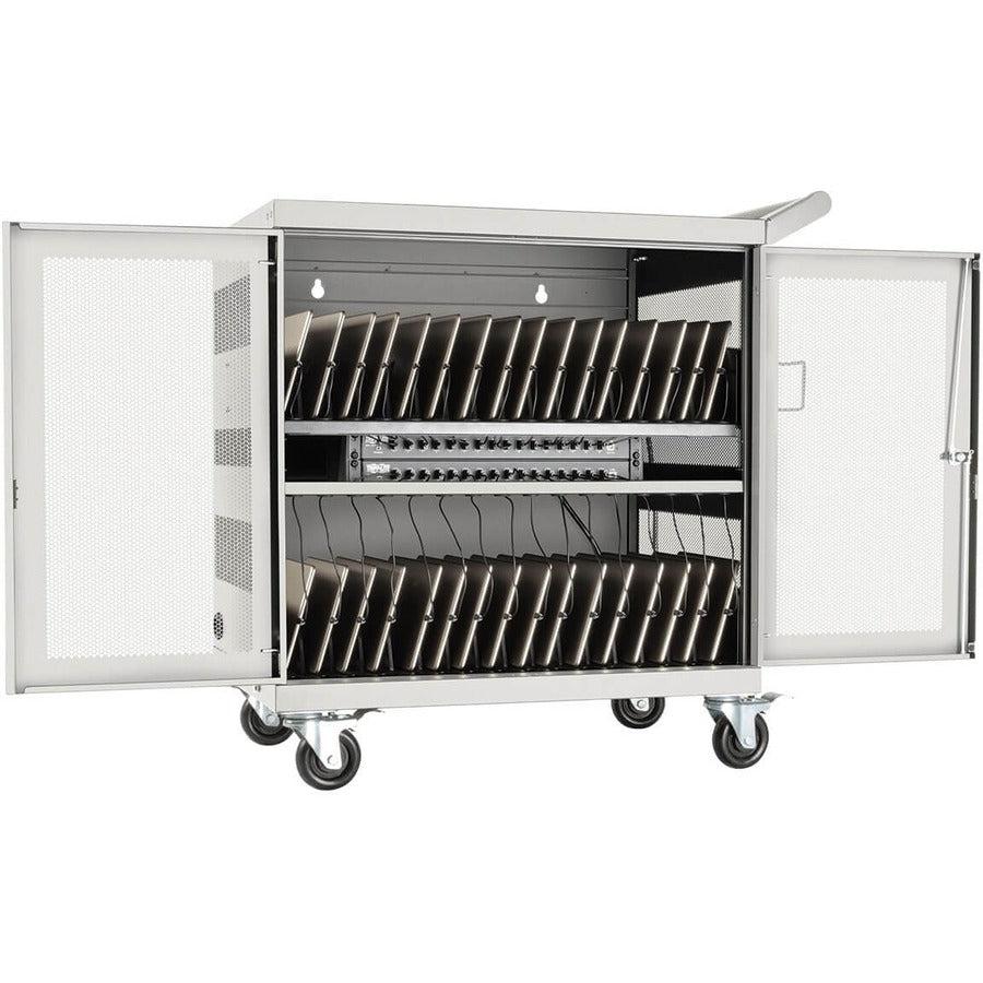 USB Charging Cart 32 Port - Multi Device Tablet Storage Solution | Tecisoft CSC32USBW
