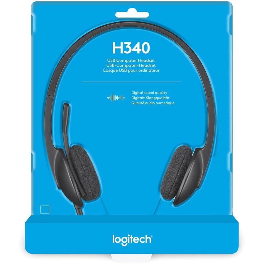 USB Computer Headset H340 - Noise Canceling Microphone | Logitech 981-000507