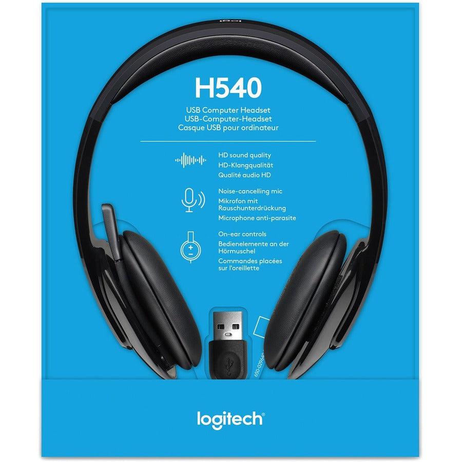 USB Computer Headset - Logitech H540 Noise-Cancelling Mic | TecISoft 981-000510