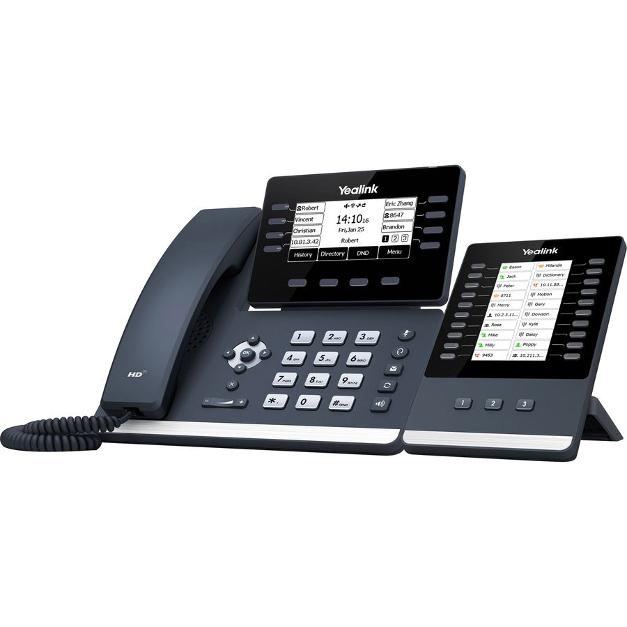 Yealink SIP-T53W IP Phone - Corded - Corded/Cordless - Bluetooth - Wall Mountable, Desktop - Classic Gray