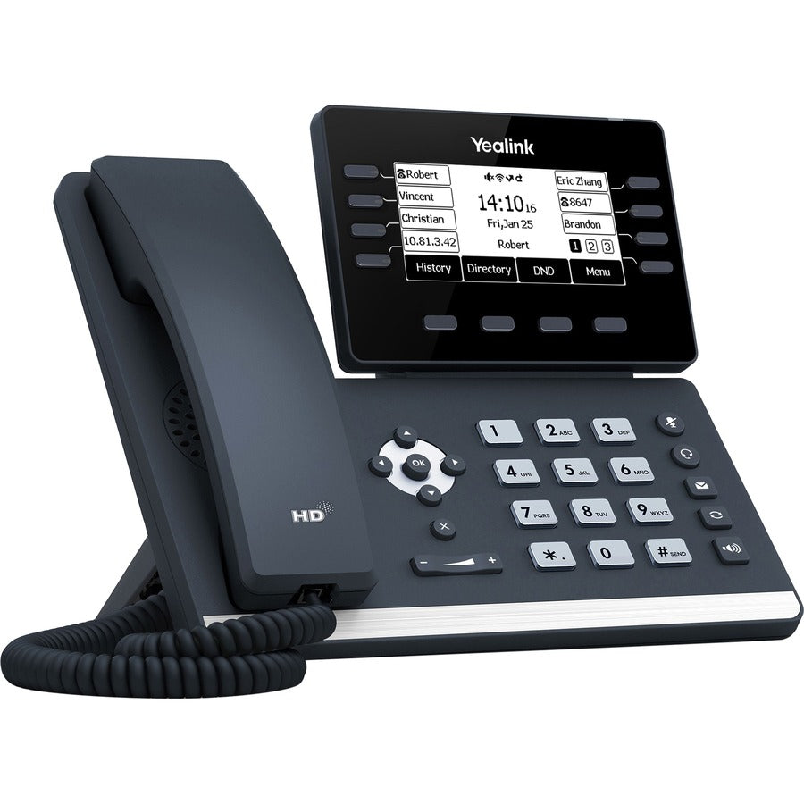 Yealink SIP-T53W IP Phone - Corded - Corded/Cordless - Bluetooth - Wall Mountable, Desktop - Classic Gray