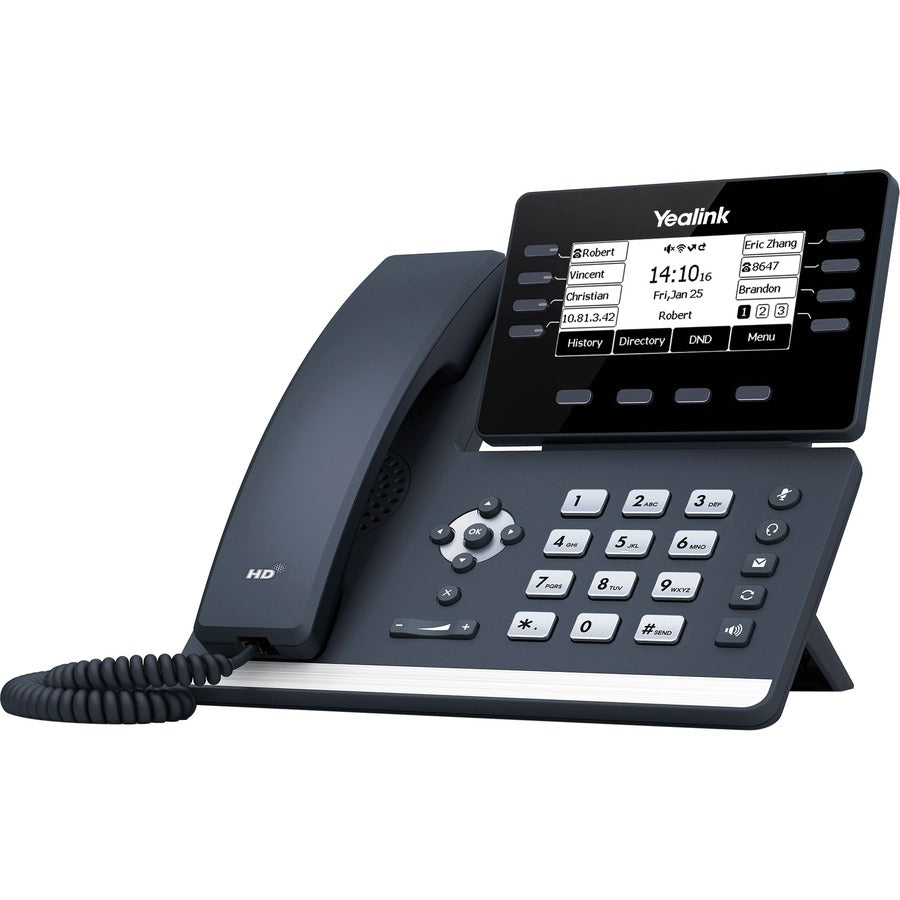 Yealink SIP-T53W IP Phone - Corded - Corded/Cordless - Bluetooth - Wall Mountable, Desktop - Classic Gray