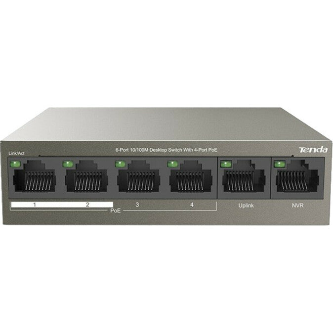 Unmanaged PoE Switch - 6-Port Desktop Switch with 63W Power Budget | TecISoft TEF1106P-4-63W