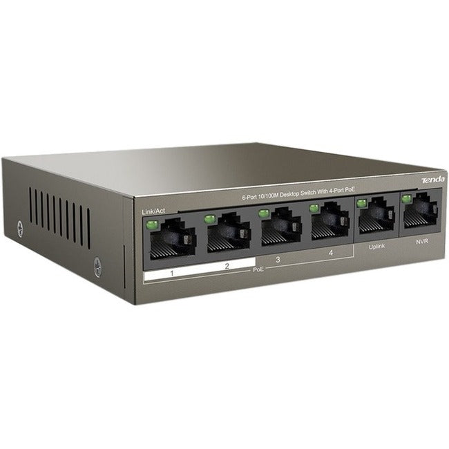Unmanaged PoE Switch - 6-Port Desktop Switch with 63W Power Budget | TecISoft TEF1106P-4-63W
