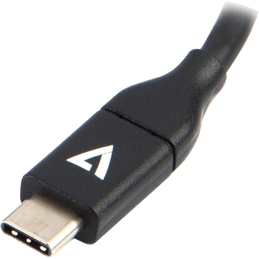V7 Black USB Cable USB 3.0 A Female to USB-C Male 0.3m 1ft V7U3C-BLK-1E