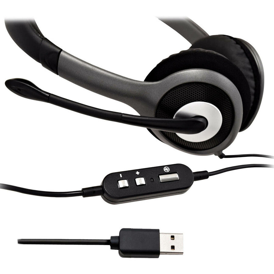 V7 Deluxe USB Stereo Headphones with Microphone HU521-2NP