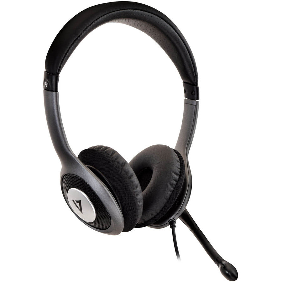 V7 Deluxe USB Stereo Headphones with Microphone HU521-2NP