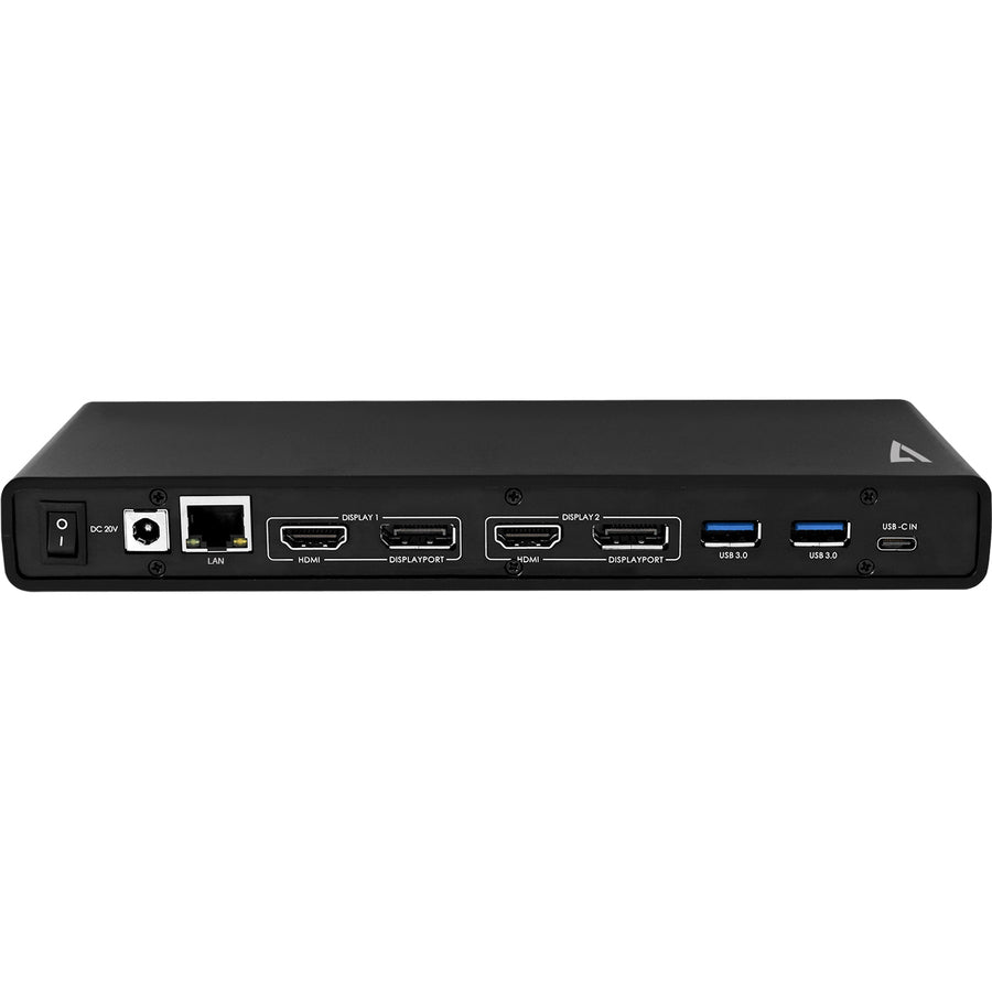 V7 Dual DisplayLink 4K Universal Docking Station with USB-C Power Delivery UCDDS-1N