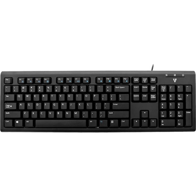 V7 USB Wired Keyboard - Black - US KU200US