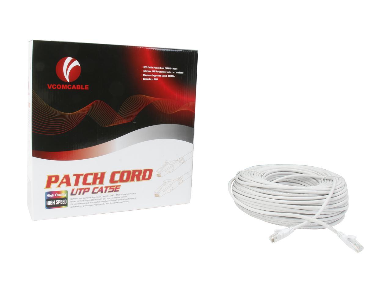 Vcom Np511-200-White 200Ft Cat5E Utp Molded Patch Cable (White)