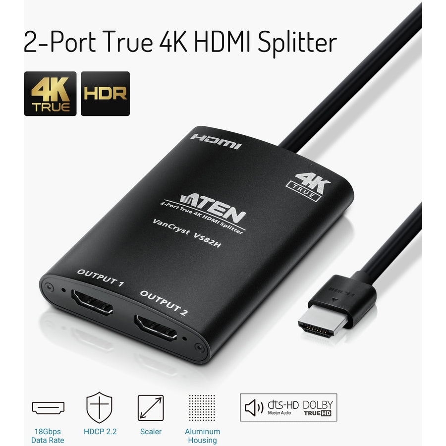 VanCryst VS82H 2-Port True 4K HDMI Splitter