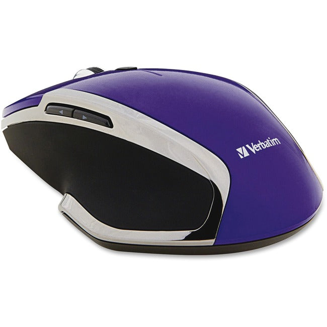 Verbatim Wireless Notebook 6-Button Deluxe Blue Led Mouse - Purple