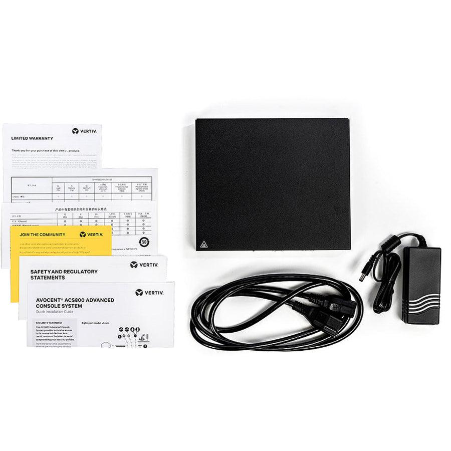 Vertiv Avocent ACS800 - 4-PortSerial Console with external AC/DC Power Brick - US Power Cord ACS804MEAC-400