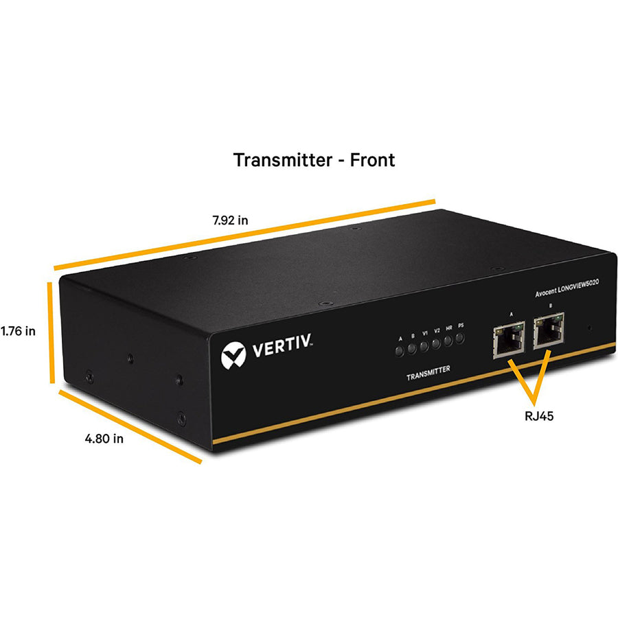 Vertiv Avocent LongView - Dual Monitor, USB, Audio, CATx up to 100m / 330ft LV5020P-001