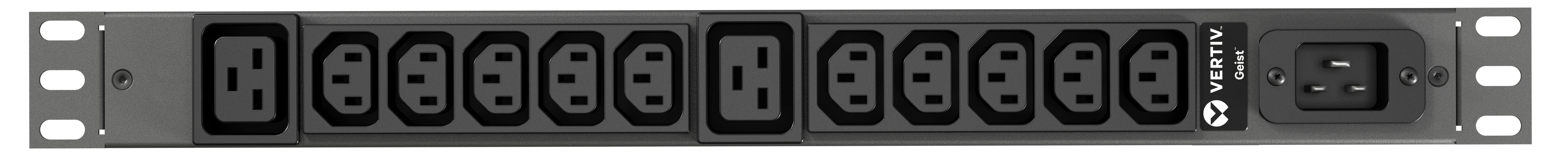 Vertiv Geist Rpdu, Basic, 1U, Input C20 230V 16A, Outputs (10)C13 | (2)C19 Power Distribution Unit (Pdu) 12 Ac Outlet(S) Black
