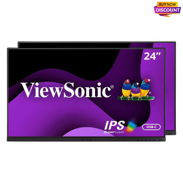 ViewSonic VG2455_56a_H2 24" Dual 1080p IPS Docking Monitor - USB-C Head-Only | TechSoft