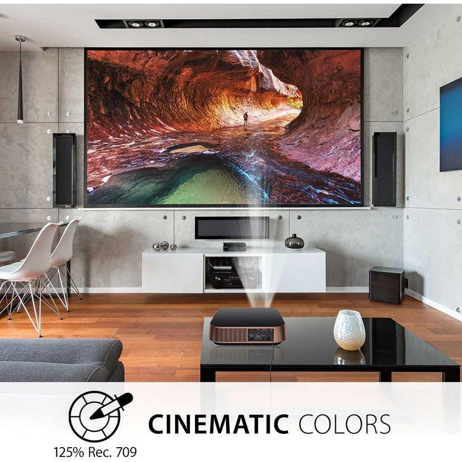 Viewsonic M2 Data Projector Short Throw Projector 1200 Ansi Lumens Led 1080P (1920X1080) 3D Black, Gold