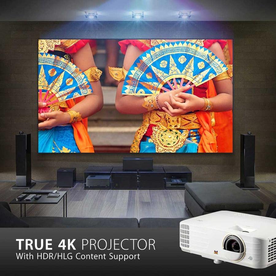Viewsonic Px748-4K Data Projector Short Throw Projector 4000 Ansi Lumens Dlp 2160P (3840X2160) White
