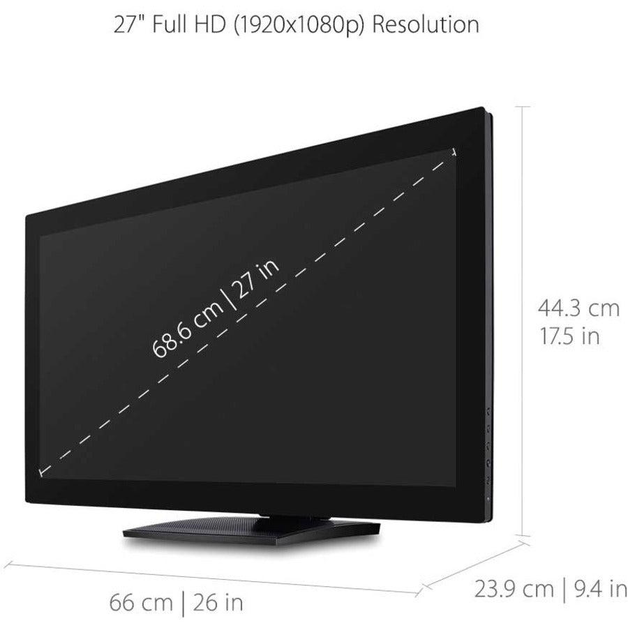 Viewsonic Td2760 Touch Screen Monitor 68.6 Cm (27") 1920 X 1080 Pixels Multi-Touch Multi-User Black