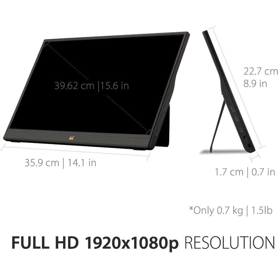 Viewsonic Va1655 Touch Screen Monitor 40.6 Cm (16") 1920 X 1080 Pixels Black