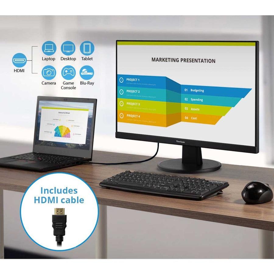 Viewsonic Va2447-Mhj Computer Monitor 60.5 Cm (23.8") 1920 X 1080 Pixels Full Hd Led Black