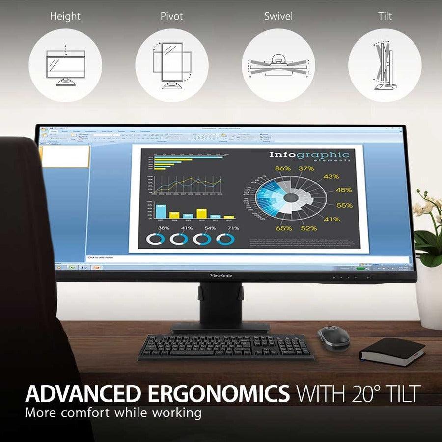 Viewsonic Va3456-Mhdj 86.4 Cm (34") 3440 X 1440 Pixels Ultrawide Quad Hd Led Black