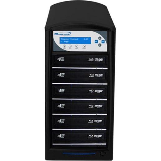 Vinpower Digital SharkBluCP Blu-ray/DVD/CD Tower Duplicator (Supports BD CopyProtection) SHARKBLUCP-S6T-BK
