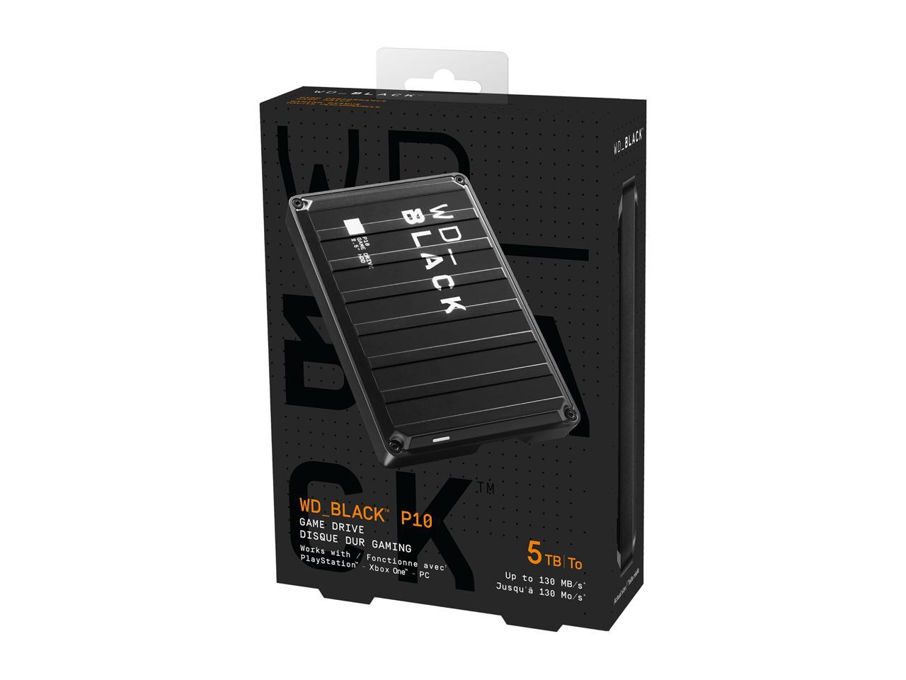 Wd Black 5Tb P10 Game Drive Portable External Hard Drive For Ps5/Ps4/Xbox One/Pc/Mac Usb 3.2 (Wdba3A0050Bbk-Wesn)