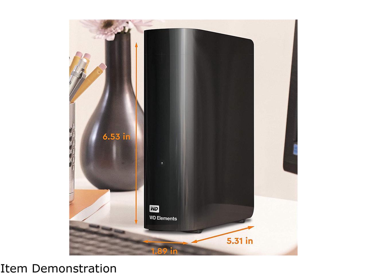 Wd Elements 16Tb Usb 3.0, Micro-B 3.5" Desktop External Hard Drive Wdbwlg0160Hbk-Nesn Black