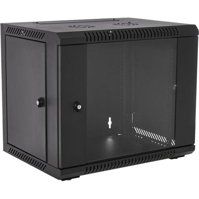 Wall Mount Rack Cabinet - 9U Glass Door Network Enclosure | TecISoft RMWC9UG450-1N